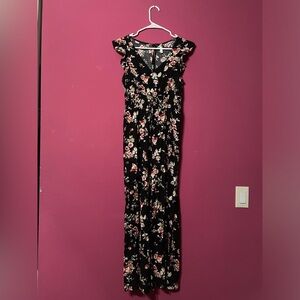 Xhilaration Black Floral Jumpsuit